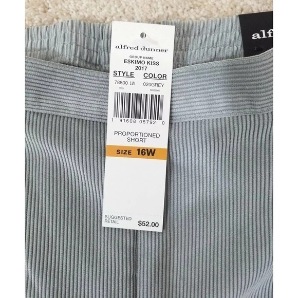 ALFRED DUNNER ~Woman Plus Size 16W-22W~ Eskimo Kiss Gray Corduroy Pants NWT $52 - Picture 13 of 15